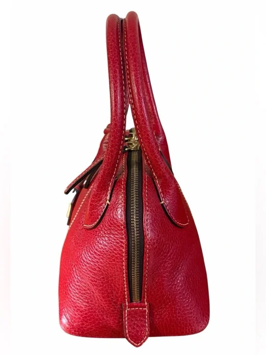 Vintage Mini Dooney & Bourke Red Leather Domed Satchel - Picture 3 of 7